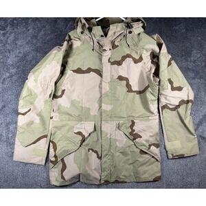 US Army Military Desert Camo Parka‎ Nylon Jacket Size Small Regular DCWCSJ